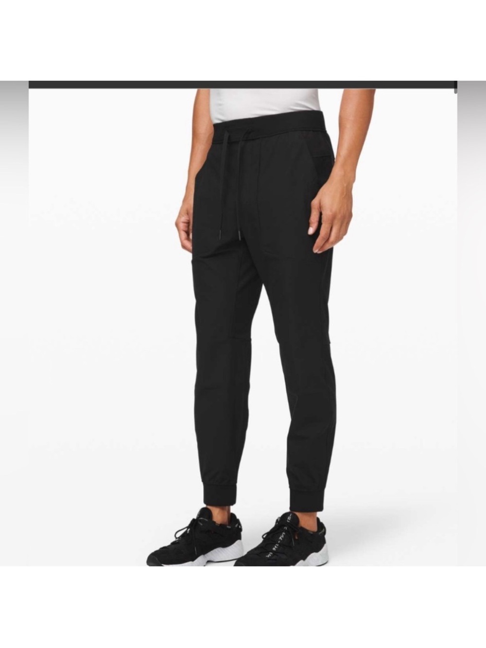 Lululemon ABC Jogger Warpstreme Black Mens Pant Relaxed Fit Pockets Sz S